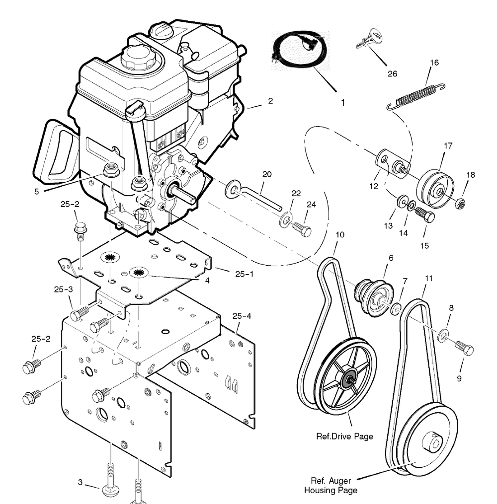 Engine Diagram and Parts List for 1695366-6291500X61 2007 Briggs and Stratton Snow Blower
